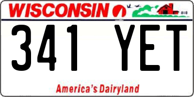 WI license plate 341YET
