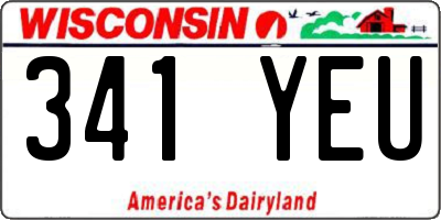 WI license plate 341YEU