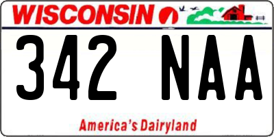 WI license plate 342NAA