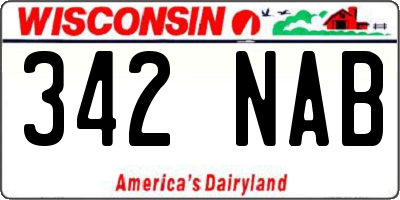 WI license plate 342NAB