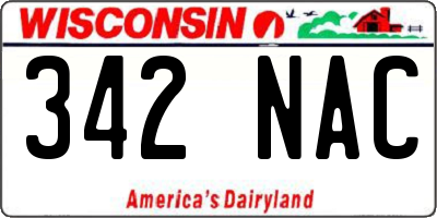 WI license plate 342NAC