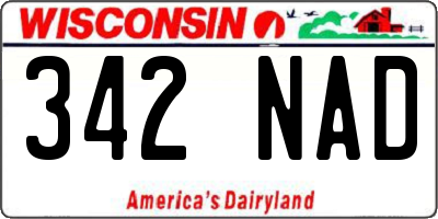 WI license plate 342NAD