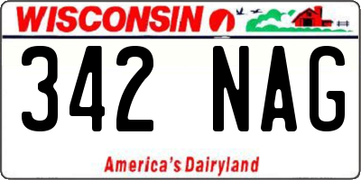 WI license plate 342NAG