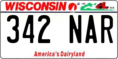 WI license plate 342NAR