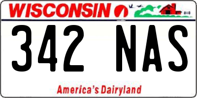 WI license plate 342NAS