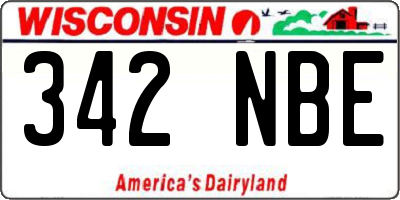 WI license plate 342NBE