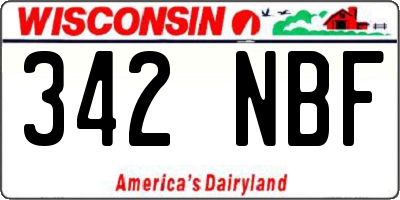 WI license plate 342NBF