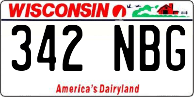 WI license plate 342NBG