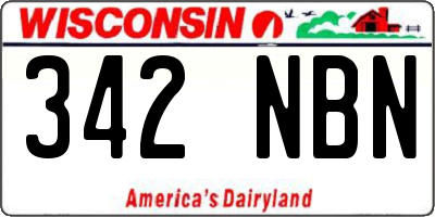 WI license plate 342NBN