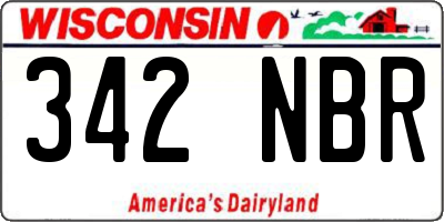 WI license plate 342NBR