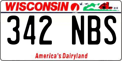 WI license plate 342NBS