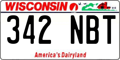 WI license plate 342NBT