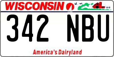 WI license plate 342NBU