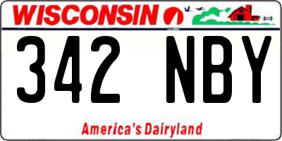 WI license plate 342NBY