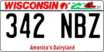WI license plate 342NBZ