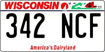 WI license plate 342NCF