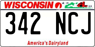 WI license plate 342NCJ