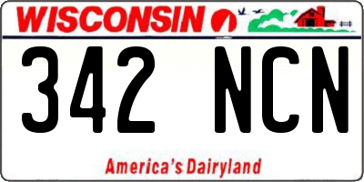 WI license plate 342NCN