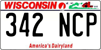 WI license plate 342NCP