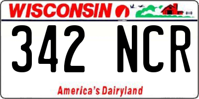 WI license plate 342NCR