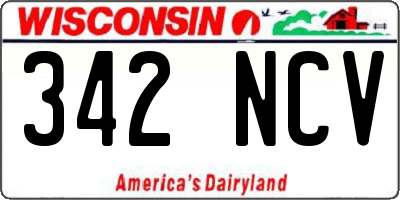 WI license plate 342NCV