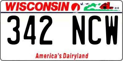 WI license plate 342NCW