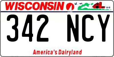 WI license plate 342NCY