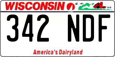 WI license plate 342NDF