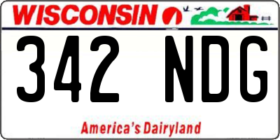 WI license plate 342NDG