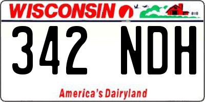 WI license plate 342NDH