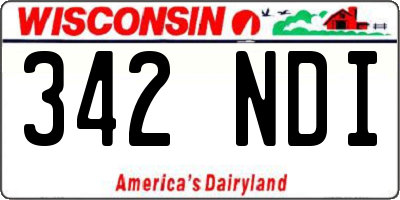 WI license plate 342NDI
