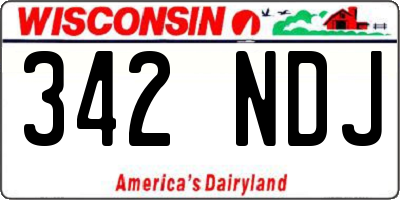 WI license plate 342NDJ