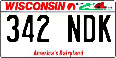 WI license plate 342NDK