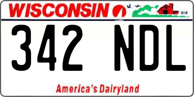 WI license plate 342NDL