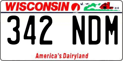 WI license plate 342NDM
