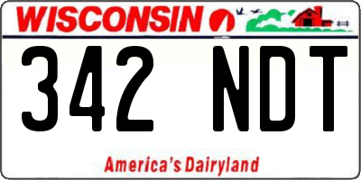WI license plate 342NDT