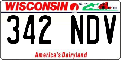 WI license plate 342NDV