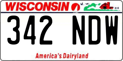 WI license plate 342NDW