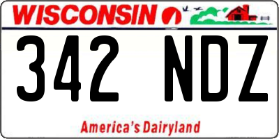 WI license plate 342NDZ