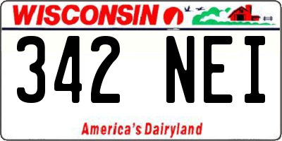 WI license plate 342NEI