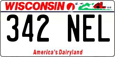 WI license plate 342NEL