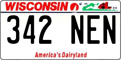 WI license plate 342NEN