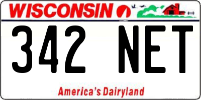 WI license plate 342NET