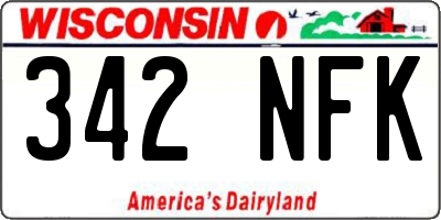 WI license plate 342NFK