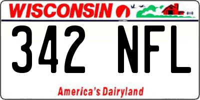 WI license plate 342NFL