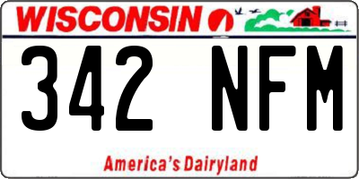 WI license plate 342NFM