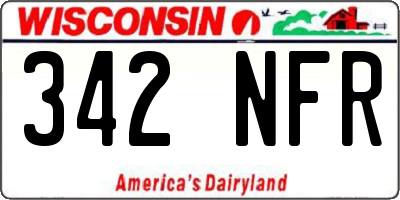 WI license plate 342NFR