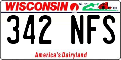 WI license plate 342NFS