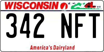 WI license plate 342NFT