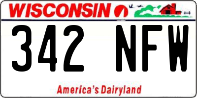 WI license plate 342NFW